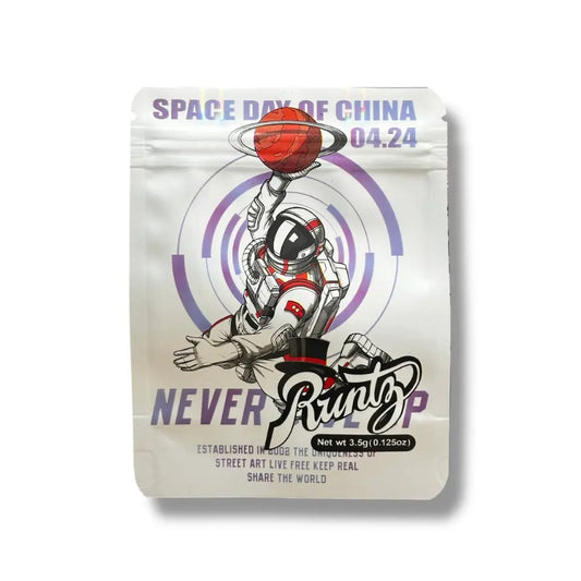 50-Pack 3.5g Exotic Mylar Bags – NASA Runty Astronaut Dunking Edition Astronaut
