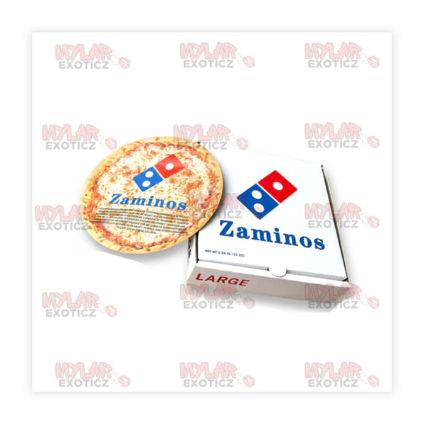 Zaminos Mylar Bags + Matching Pizza Boxes | 3.5g Exotic Resealable Storage Set