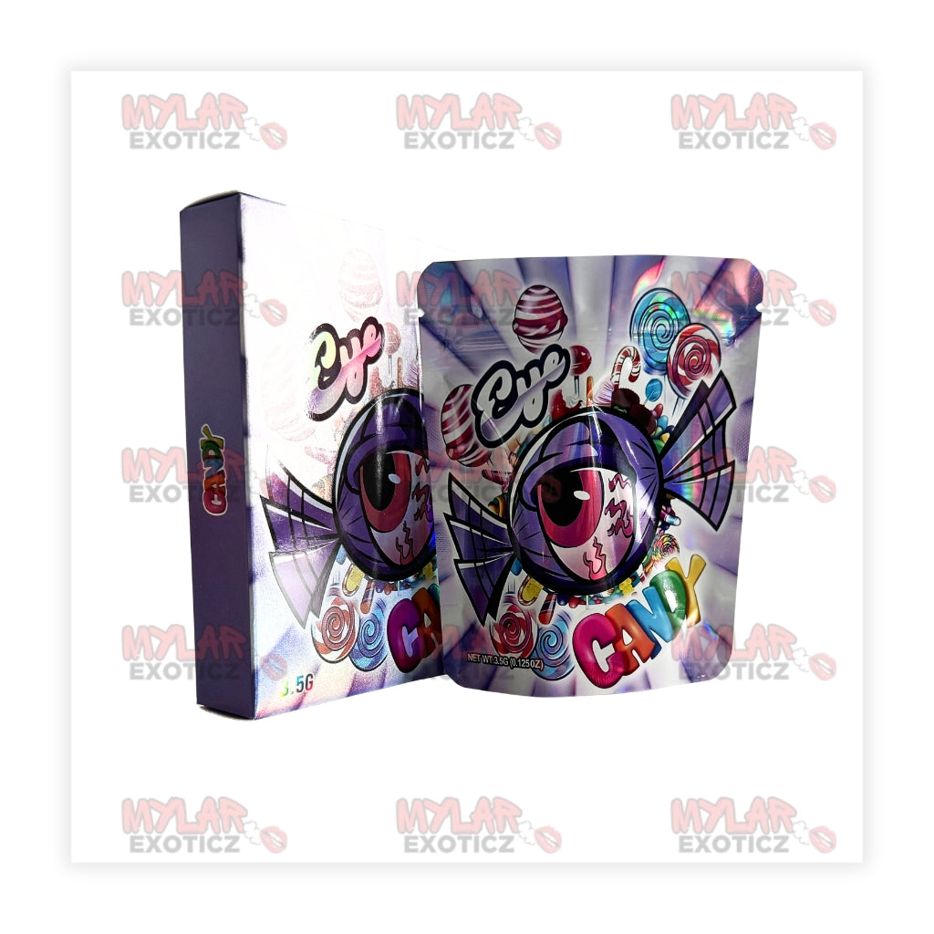 Eye Candy Mylar Bags + Matching Boxes | 3.5g Exotic Resealable Storage Set Mylar Exoticz
