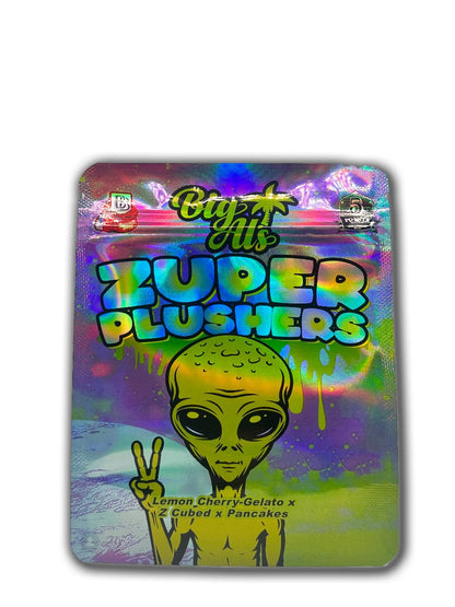 Big Al’s Zuper Plushers Alien Edition Mylar Bags | 50pc 3.5g Exotic Storage Set Mylar Exoticz