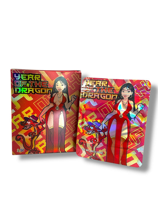 Year of the Dragon Mylar Bags + Boxes | 100pc 3.5g Exotic Storage Set Mylar Exoticz