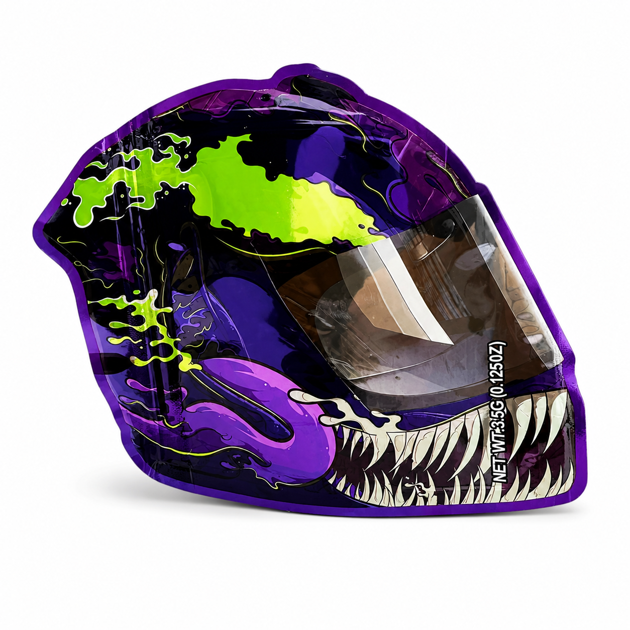 Helmet Look Mylar Bags | 3.5g Exotic Die Cut Resealable Storage Bags