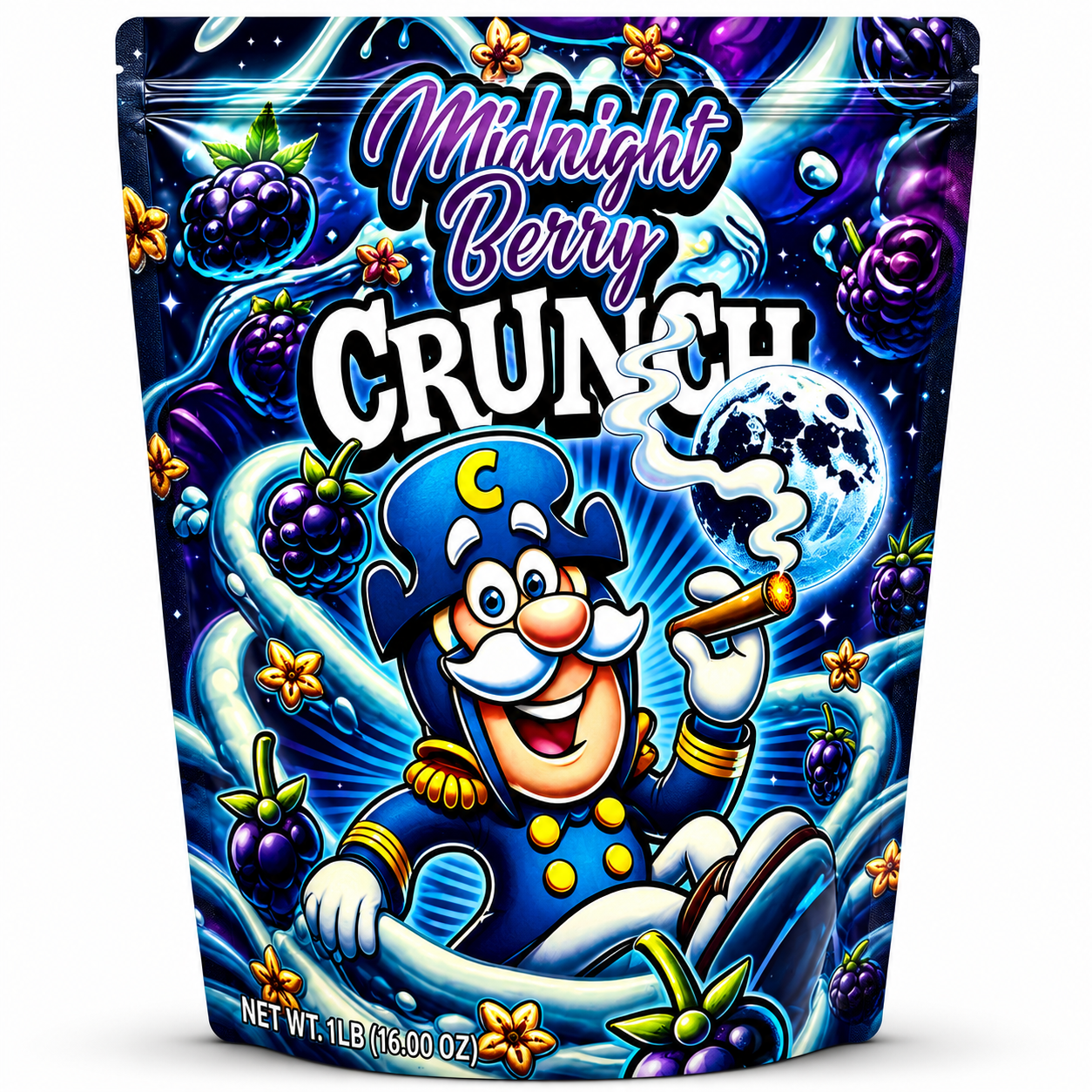 Midnight Berry Crunch Mylar Bags | 1 Pound Exotic Resealable Storage Bags