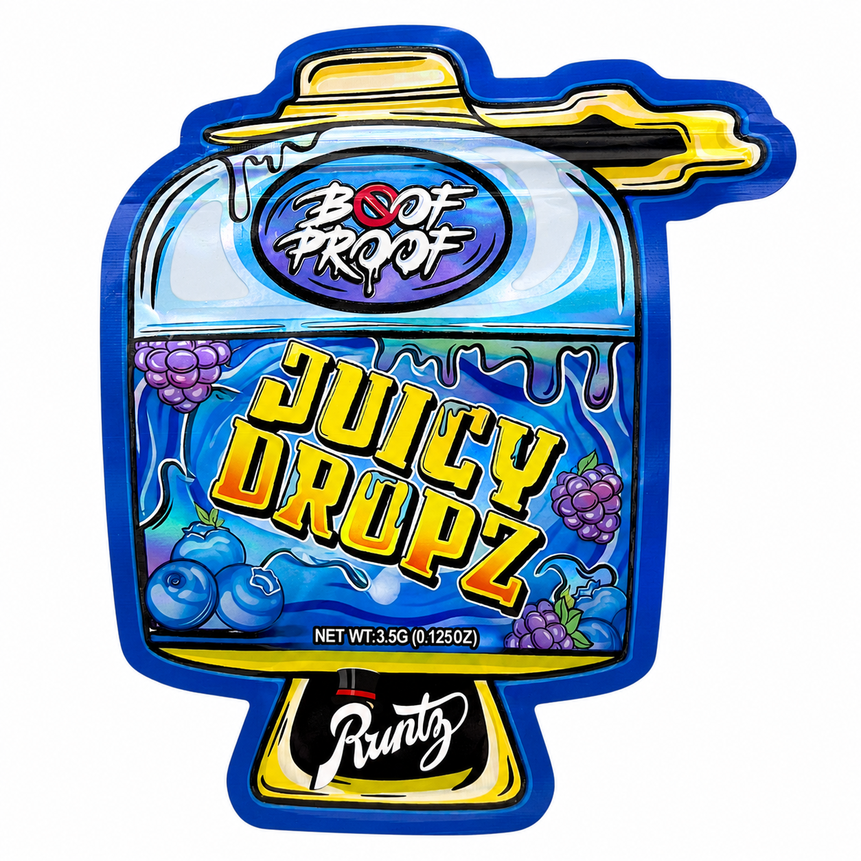 Juicy Dropz Mylar Bags | 3.5g Exotic Die Cut Resealable Storage Bags