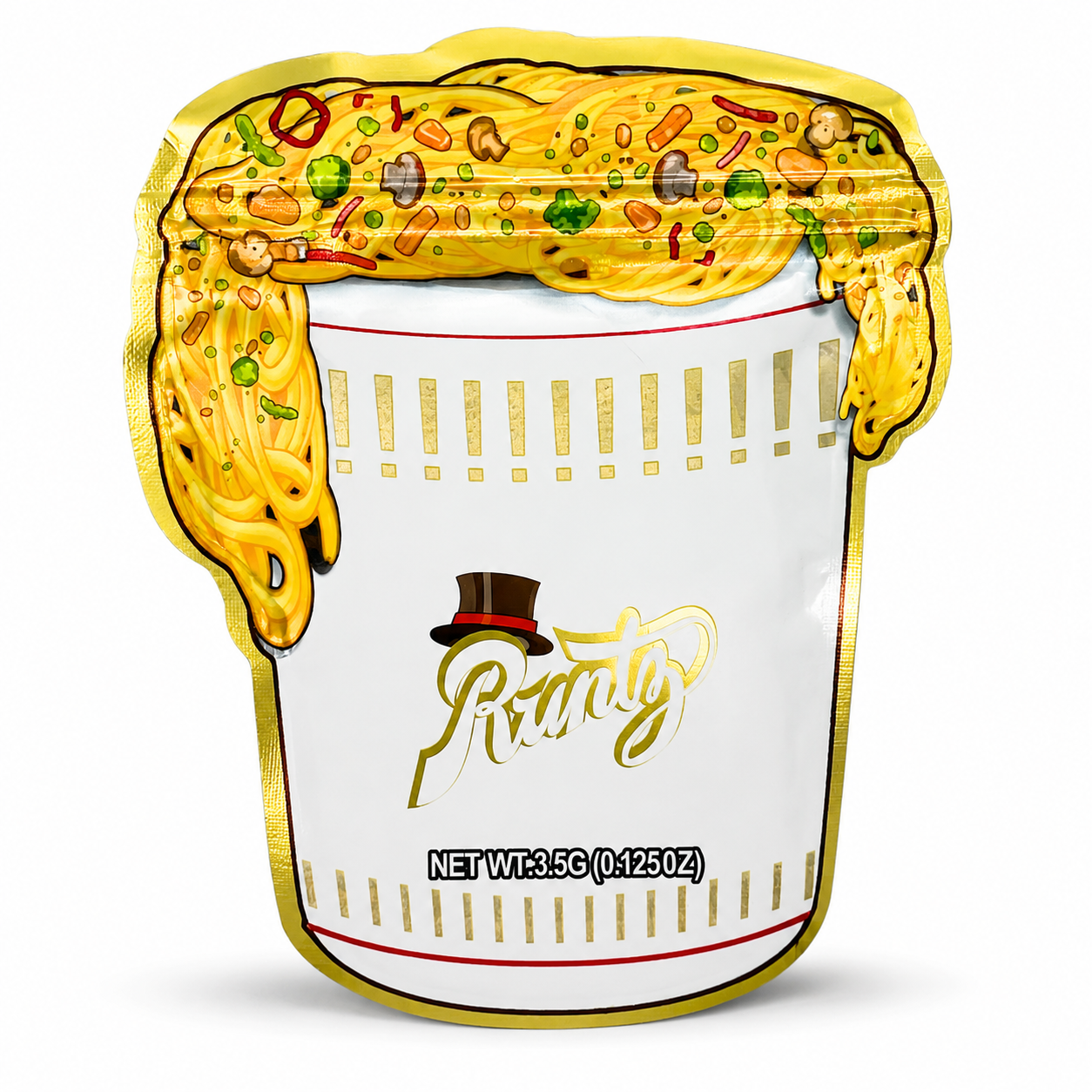 Runty Noodles Mylar Bags | 3.5g Exotic Die Cut Resealable Storage Bags