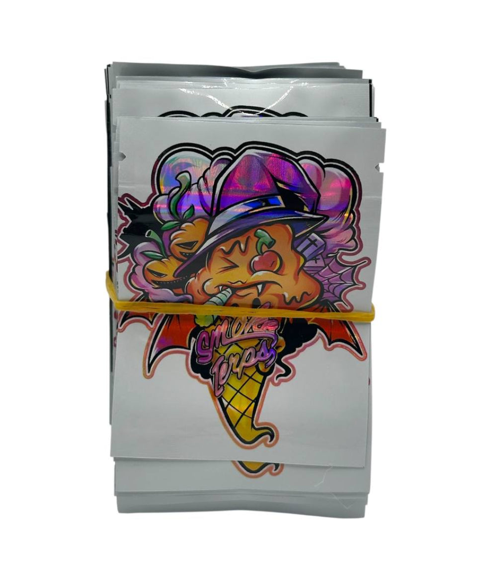 Smoke Drops Mylar Bags | 100pc 1g Exotic Holographic Resealable Storage Set Mylar Exoticz