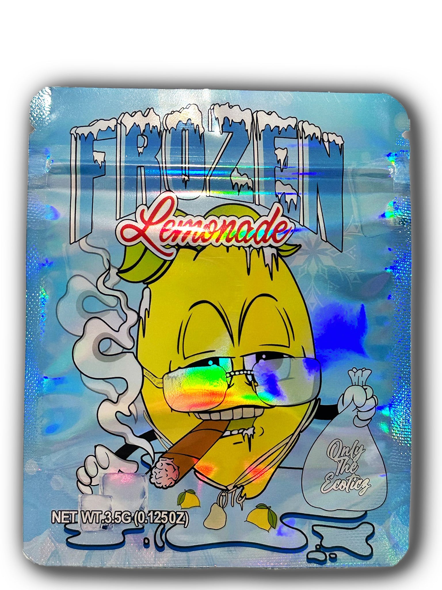 Frozen Lemonade Mylar Bags | 50pc 3.5g Exotic Resealable Storage Set Mylar Exoticz