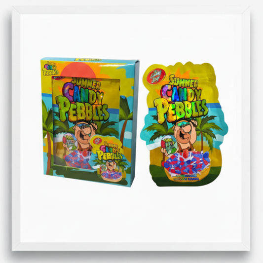 Summer Candy Pebbles Mylar Bags Boxes Premium Card