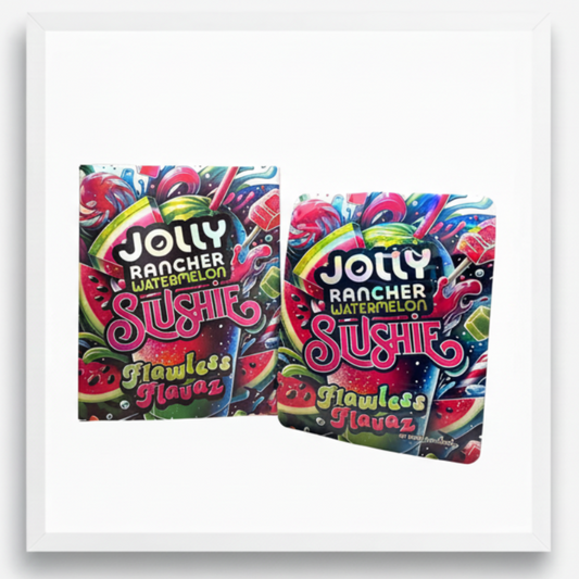 Jolly Rancher Watermelon Slushie Flawless Flavaz Mylar Bags Boxes Premium Card