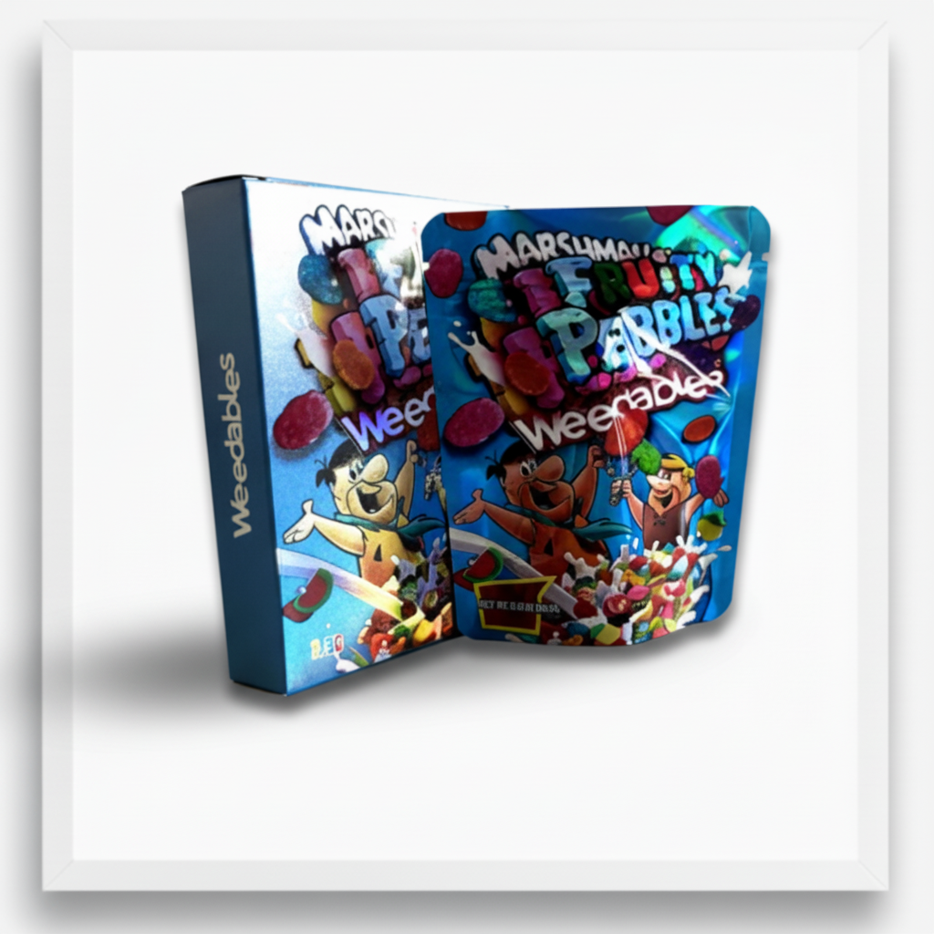 Marshmallow Fruity Pebbles Weeables Mylar Bags Boxes Premium Card