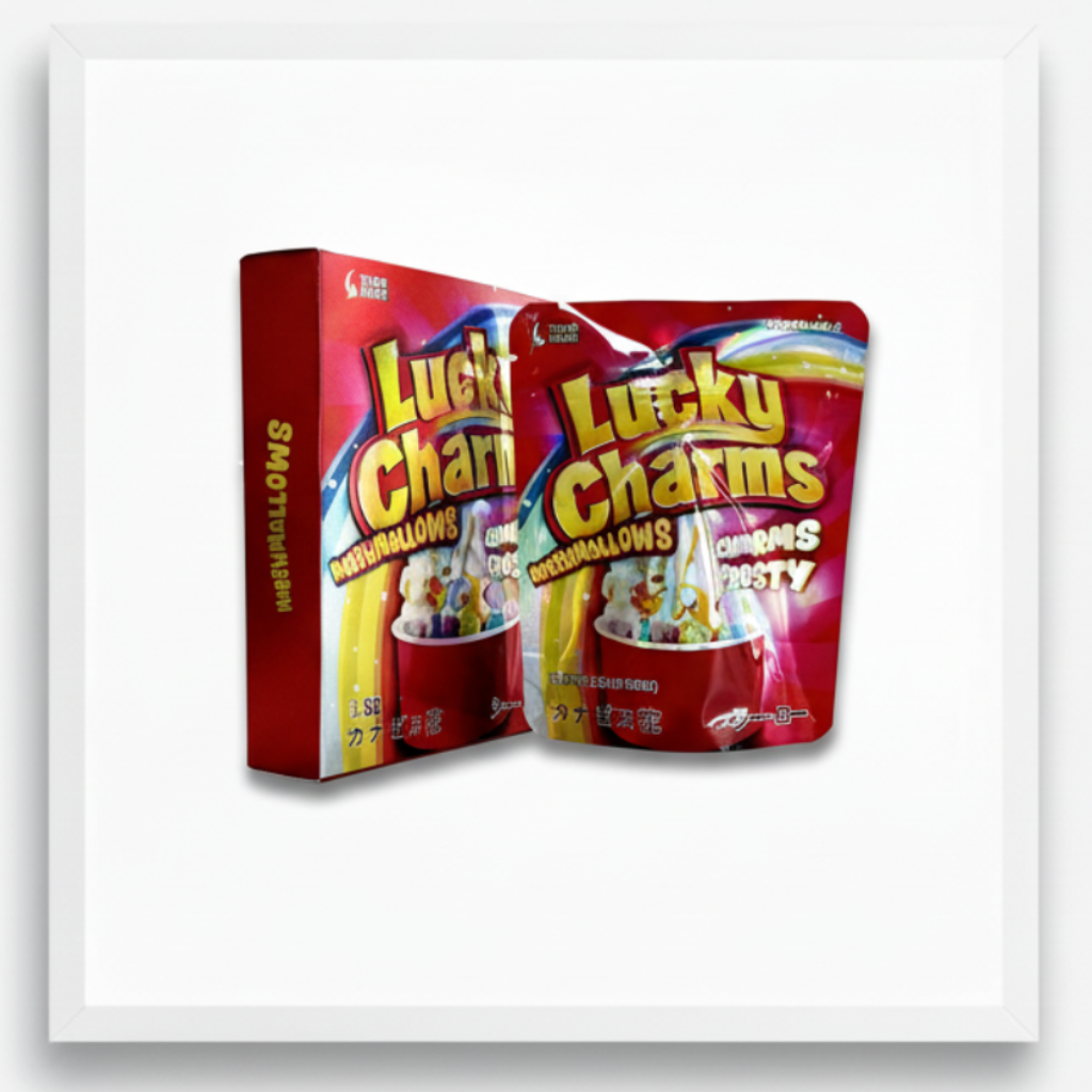 Lucky Charms Marshmallows Frosty Mylar Bags Boxes Premium Card