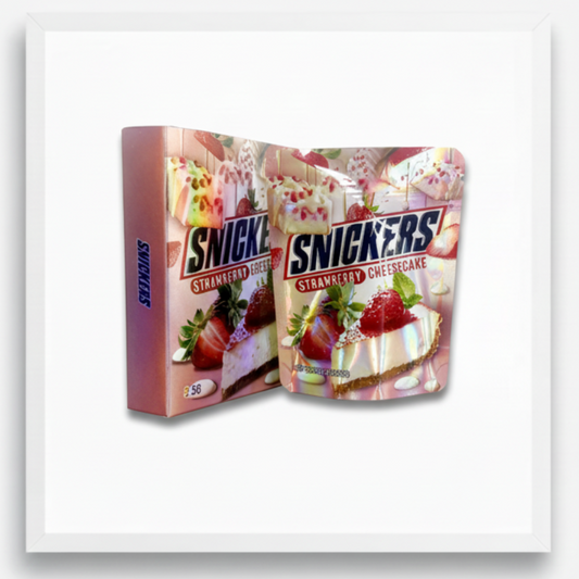 Snickers Strawberry Cheesecake Mylar Bags Boxes Premium Card