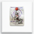 Never Runtz Space Dawg of China Mylar Bags Premium Card