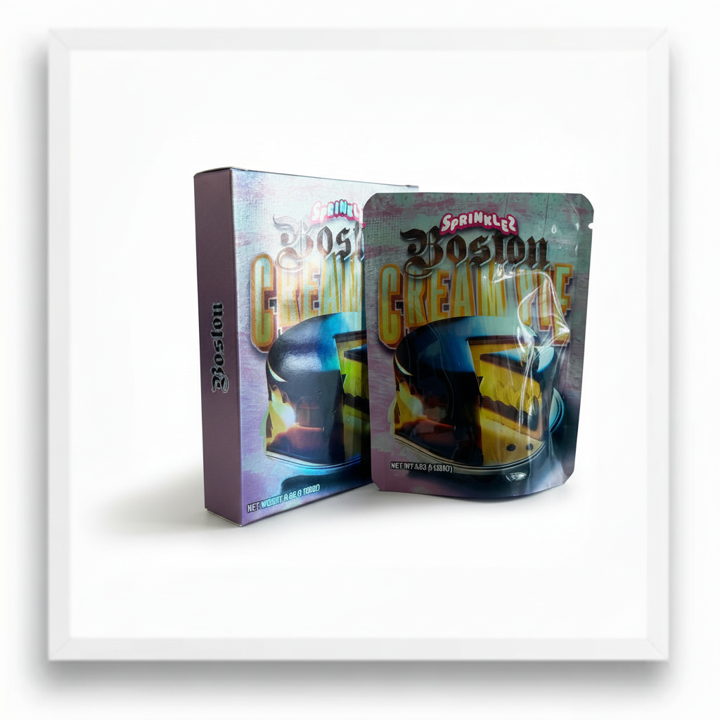 Boston Cream Pie Sprinklez Exotic Mylar Bags + Boxes | 100pc 3.5g Exotic Resealable Storage Set Mylar Exoticz