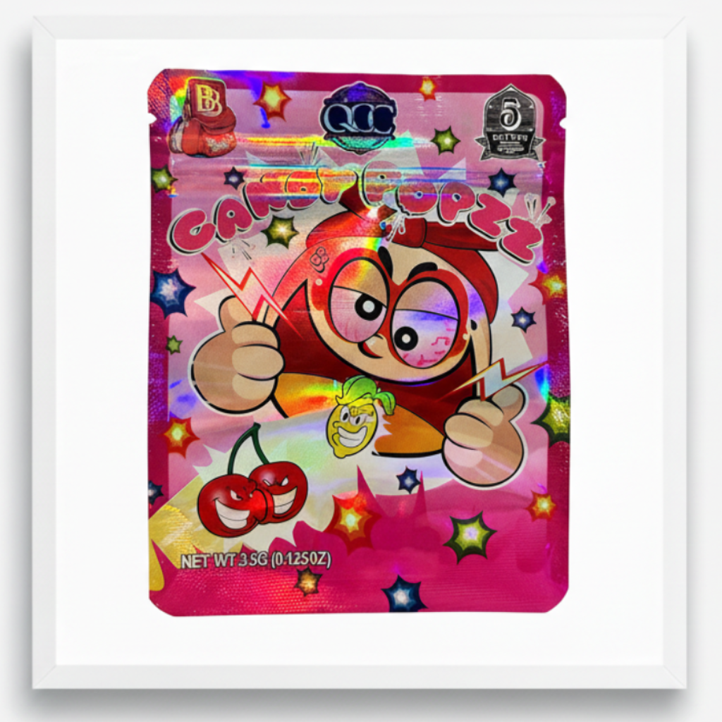 Candy Popzz Cherry Mylar Bags Premium Card