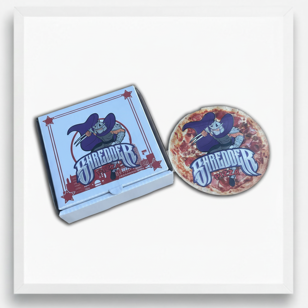 Shredder Pizza Box Mylar Bags Premium Card