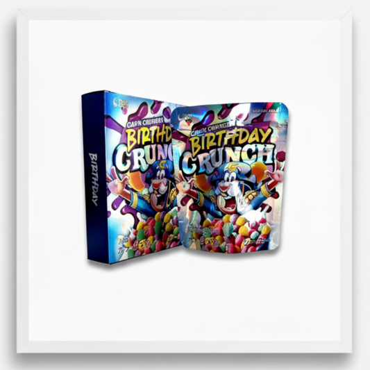 Cap'n Crunch's Birthday Crunch Mylar Bags Boxes Premium Card