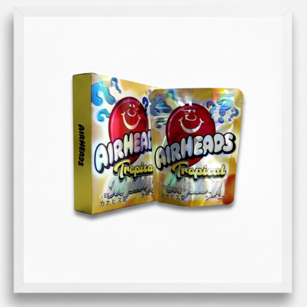 Airheads Tropical Mystery Mylar Bags Boxes Premium Card