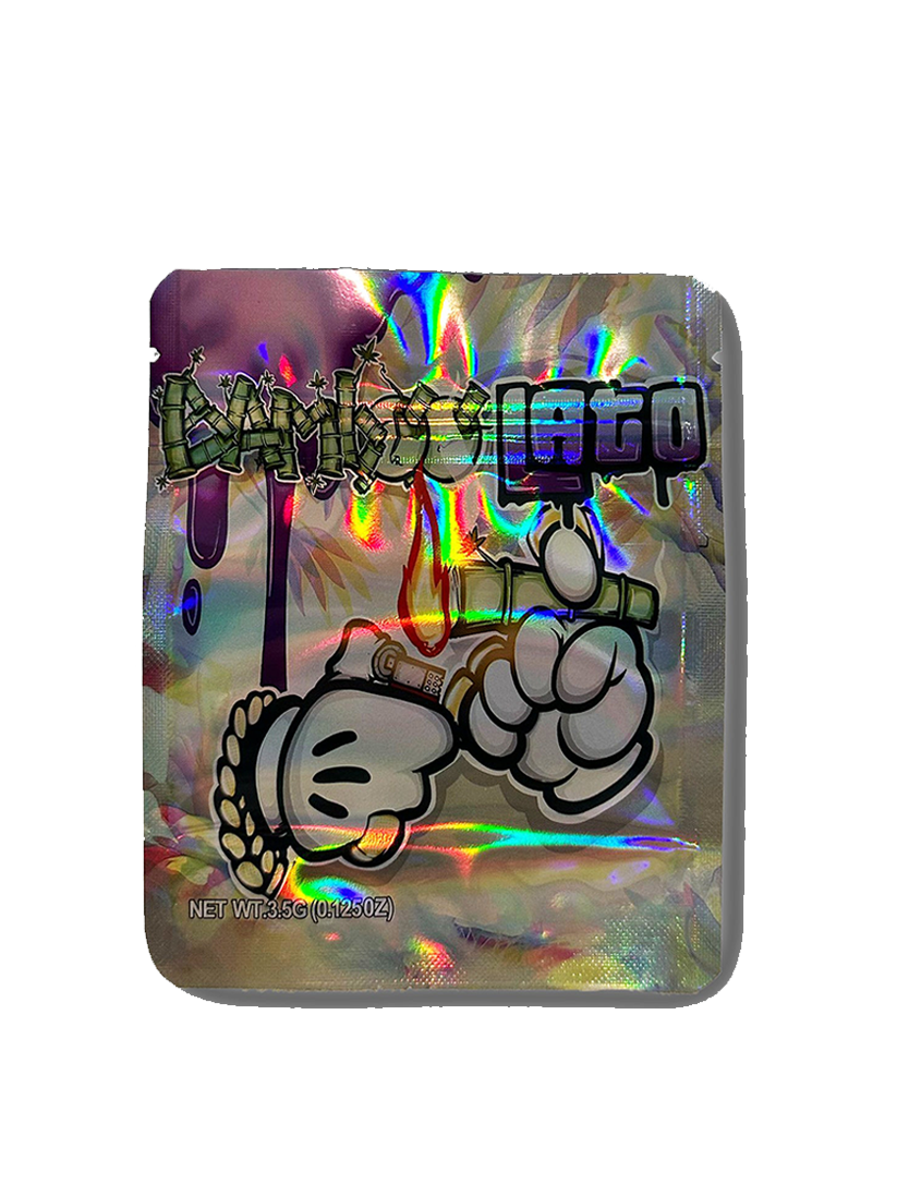 Bamboo Lato Mylar Bags | 50pc 3.5g Exotic Resealable Storage Set Mylar Exoticz