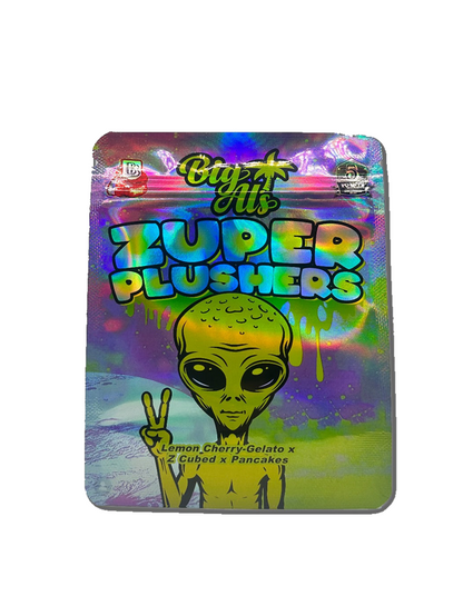 Big Al’s Zuper Plushers Alien Edition Mylar Bags | 50pc 3.5g Exotic Storage Set Mylar Exoticz