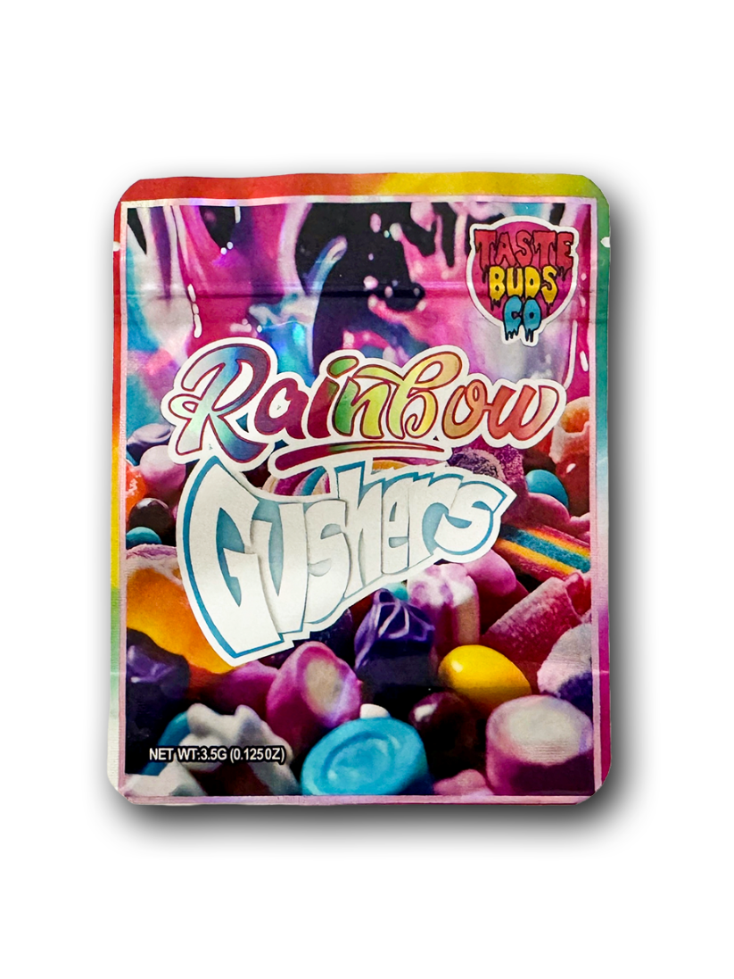 Rainbow Candy Gummies Mylar Bags | 50pc 3.5g Sweet-Themed Resealable Storage Set Mylar Exoticz