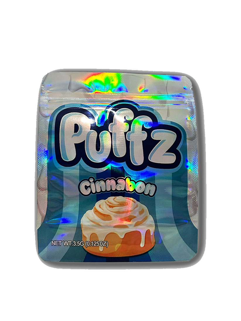 Puffz Cinnamon Mylar Bags | 50pc 3.5g Exotic Resealable Storage Set Mylar Exoticz
