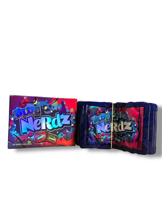 Blue Nerdz Mylar Bags + Boxes | 100pc 3.5g Exotic Storage Set Candy