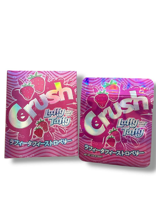Crush Strawberry Laffy Taffy Mylar Bags + Boxes | 100pc 3.5g Exotic Storage Set Mylar Exoticz