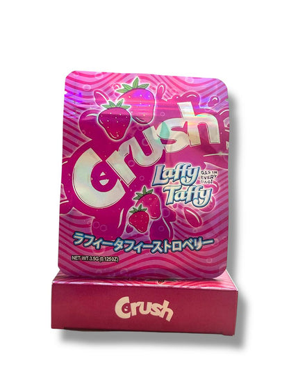 Crush Strawberry Laffy Taffy Mylar Bags + Boxes | 100pc 3.5g Exotic Storage Set Mylar Exoticz