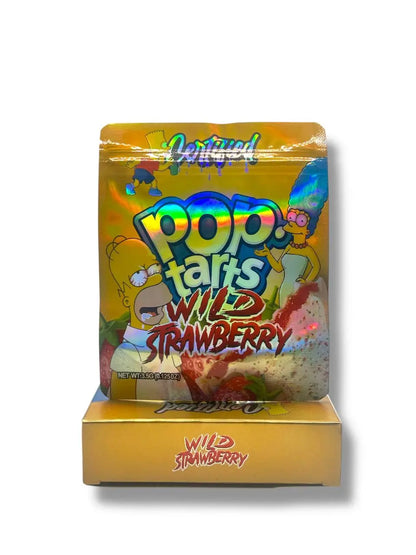 Pop-Tarts Wild Strawberry Simpsons Mylar Bags + Boxes | 100pc 3.5g Exotic Storage Set Mylar Exoticz
