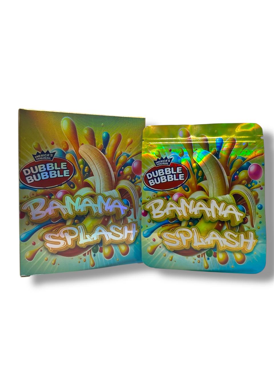 Banana Splash Dubble Bubble Mylar Bags + Boxes | 100pc 3.5g Exotic Storage Set Mylar Exoticz