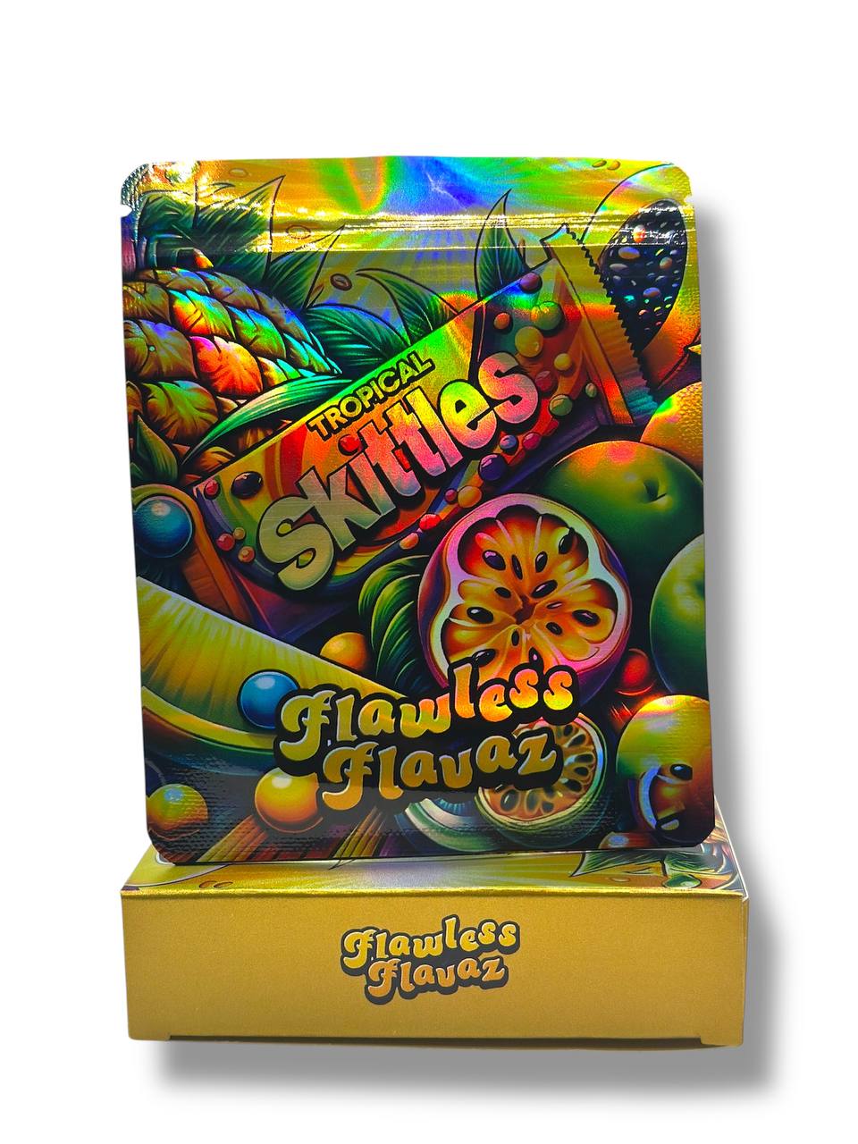 Tropical Skittles Mylar Bags + Boxes | 100pc 3.5g Exotic Storage Set Mylar Exoticz