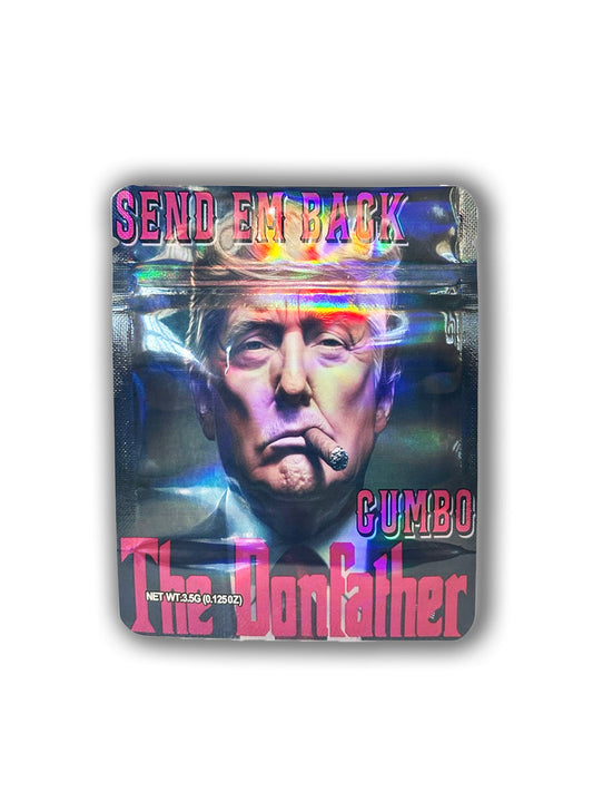 100-Pack 3.5g Exotic Mylar Bags – The Don Father Gumbo Edition Donald Trump