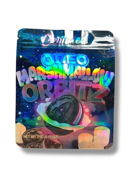 Oreo Marshmallow Orbitz Mylar Bags | 50pc 3.5g Exotic Resealable Storage Set Mylar Exoticz