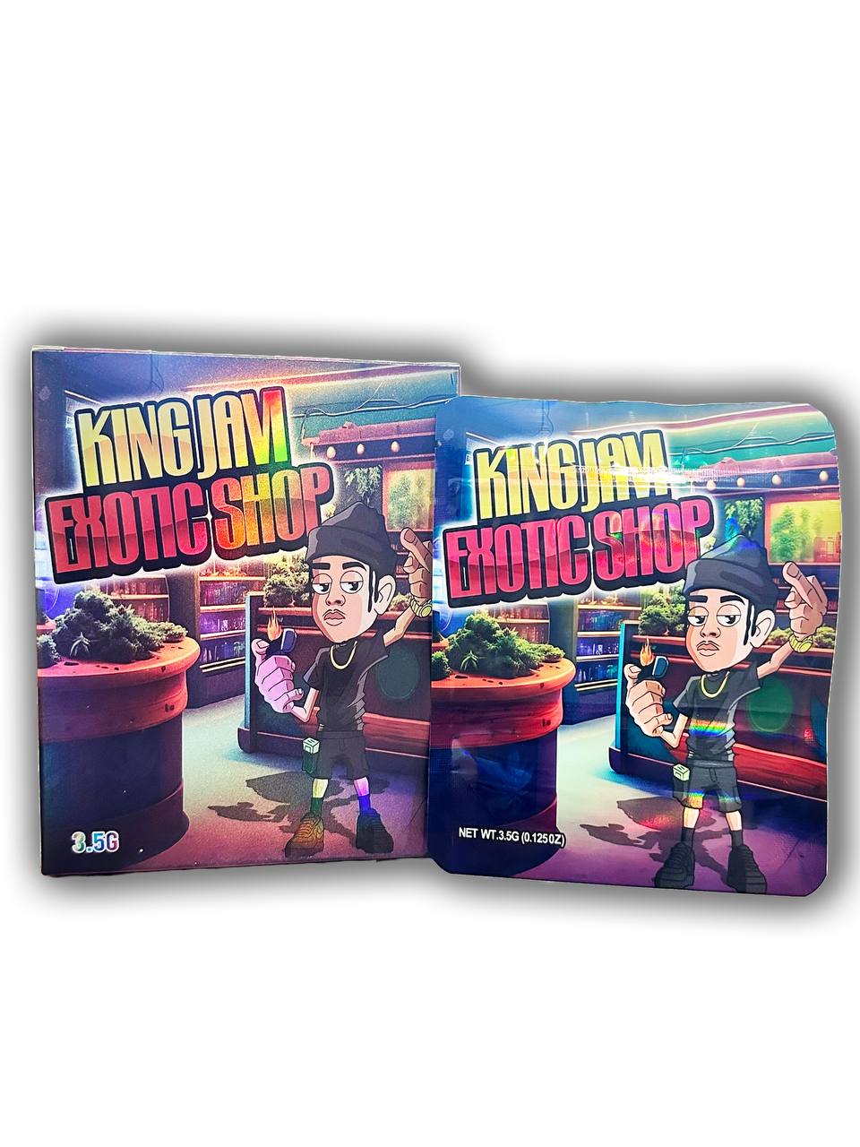 King Jam Exotic Mylar Bags + Boxes | 100pc 3.5g Resealable Limited Edition Storage Set Mylar Exoticz