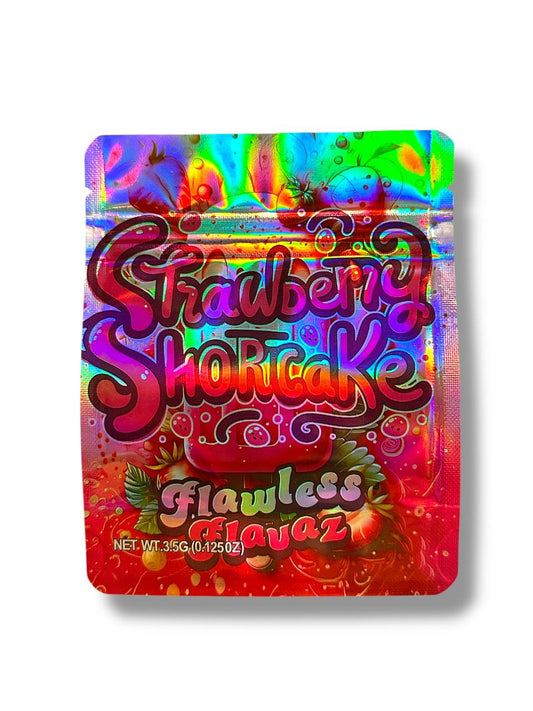 Strawberry Shortcake Flawless Flavaz Mylar Bags | 50pc 3.5g Exotic Resealable Storage Set Mylar Exoticz