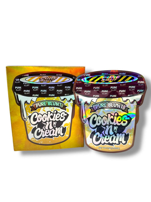 Cookies N Cream Pure Blunt Mylar Bags + Boxes | 100pc 3.5g Exotic Resealable Storage Set Mylar Exoticz