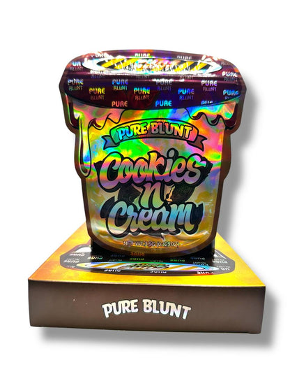Cookies N Cream Pure Blunt Mylar Bags + Boxes | 100pc 3.5g Exotic Resealable Storage Set Mylar Exoticz