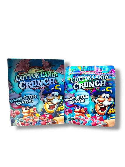 Cap’n Crunch Cotton Candy Mylar Bags + Boxes | 100pc 3.5g Exotic Resealable Storage Set Mylar Exoticz