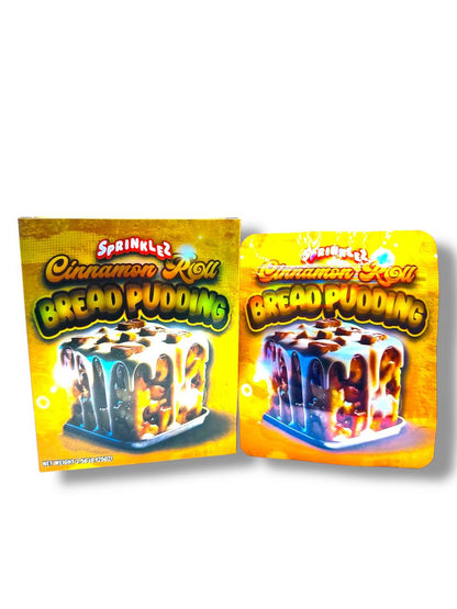 Sprinzlez Cinnamon Roll Bread Pudding Mylar Bags + Boxes | 100pc 3.5g Exotic Resealable Storage Set Mylar Exoticz