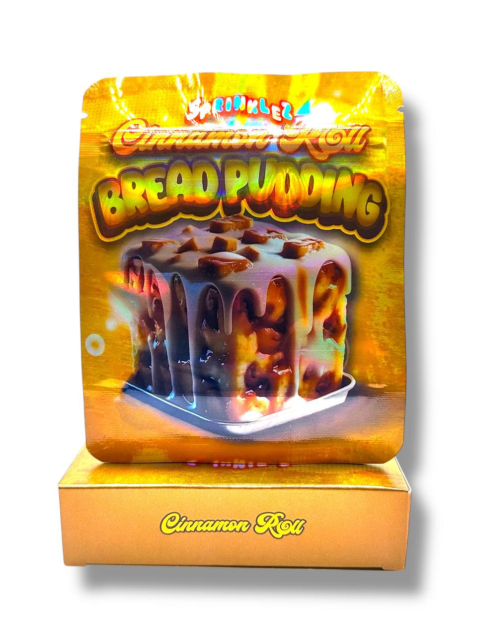 Sprinzlez Cinnamon Roll Bread Pudding Mylar Bags + Boxes | 100pc 3.5g Exotic Resealable Storage Set Mylar Exoticz