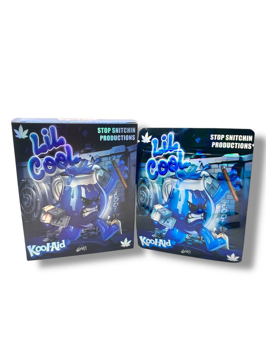 Kool Aid Lil Cool Blue Mylar Bags + Boxes | 100pc 3.5g Exotic Resealable Storage Set Mylar Exoticz