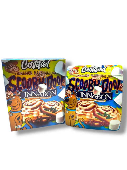 Scooby-Doo Cinnabon Mylar Bags + Boxes | 100pc 3.5g Exotic Resealable Storage Set Mylar Exoticz