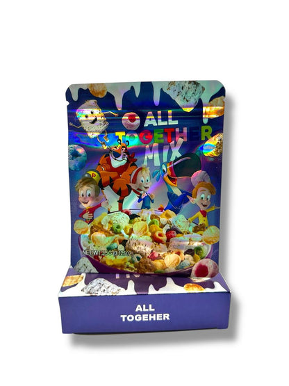 All Together Mix Cereal Mylar Bags + Boxes | 100pc 3.5g Exotic Resealable Storage Set Mylar Exoticz