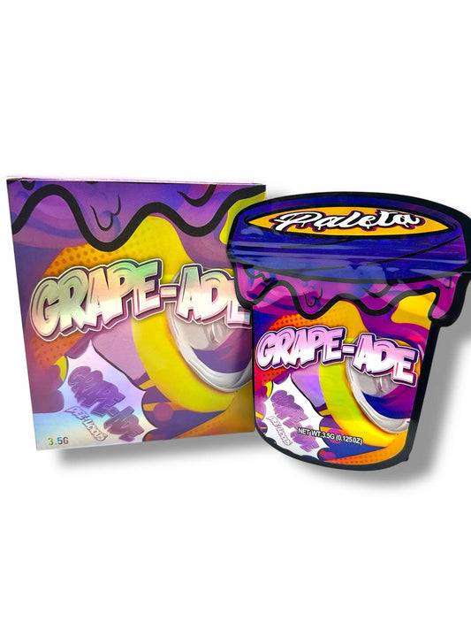 Grape-Ade Mylar Bags + Boxes | 100pc 3.5g Exotic Resealable Storage Set Mylar Exoticz