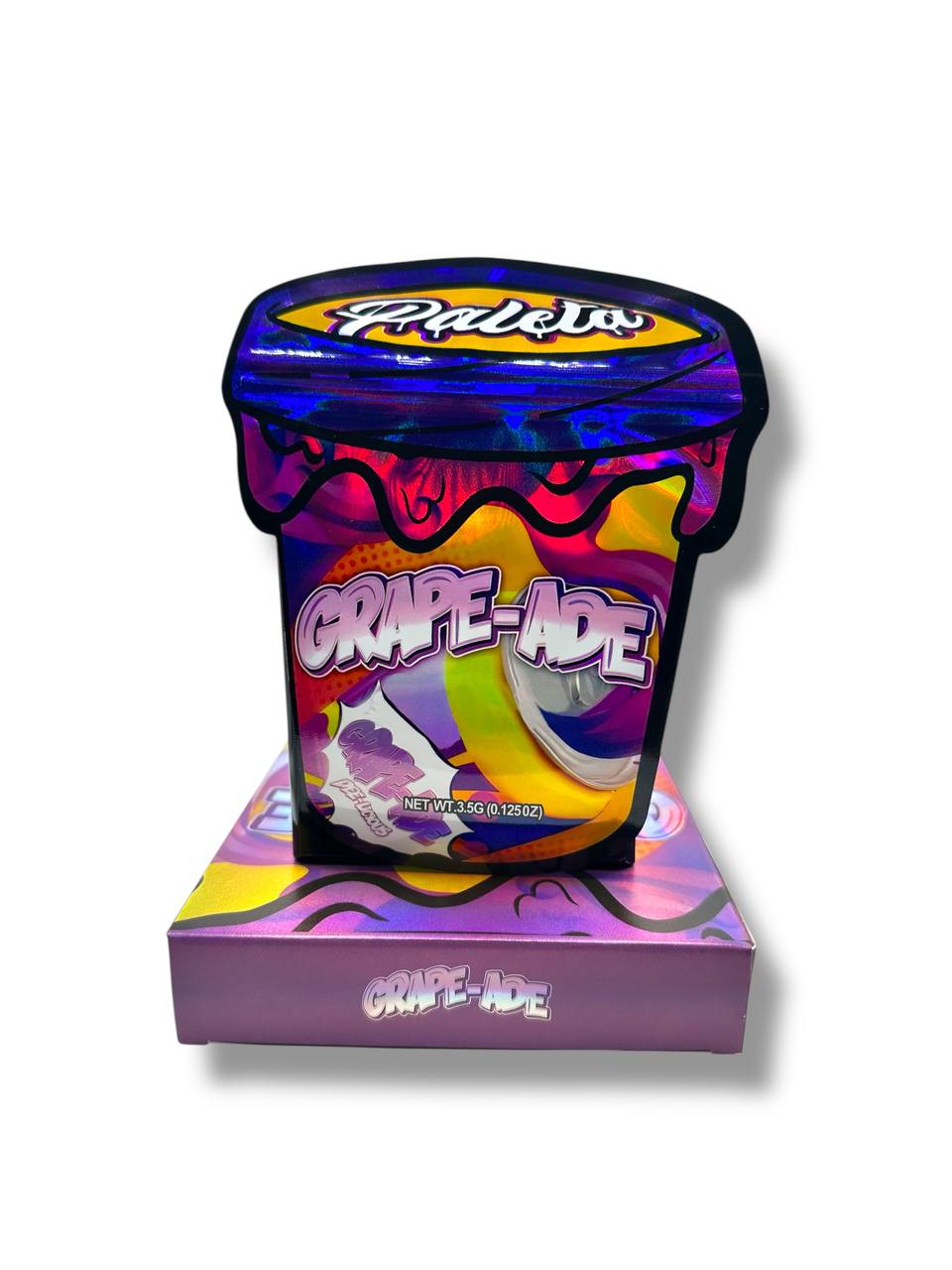 Grape-Ade Mylar Bags + Boxes | 100pc 3.5g Exotic Resealable Storage Set Mylar Exoticz